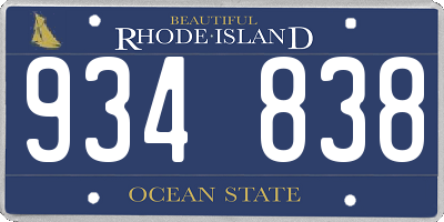 RI license plate 934838