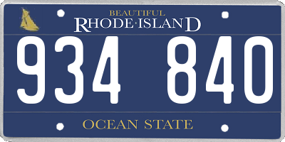 RI license plate 934840