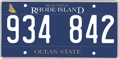 RI license plate 934842