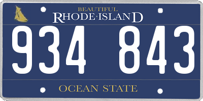 RI license plate 934843