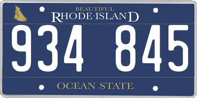 RI license plate 934845