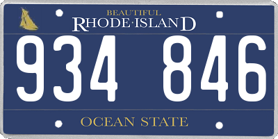 RI license plate 934846