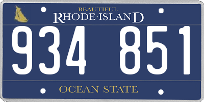 RI license plate 934851