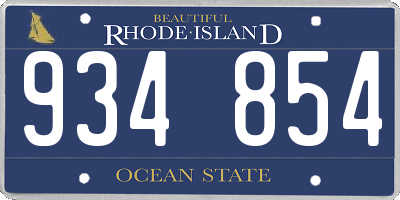 RI license plate 934854
