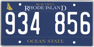 RI license plate 934856