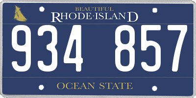 RI license plate 934857