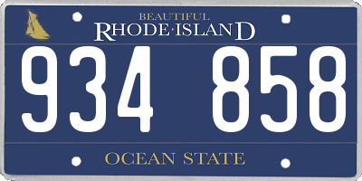 RI license plate 934858