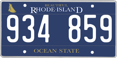 RI license plate 934859