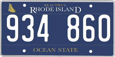 RI license plate 934860