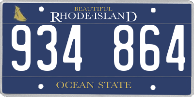 RI license plate 934864