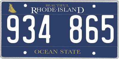RI license plate 934865