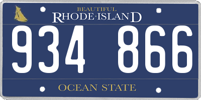 RI license plate 934866