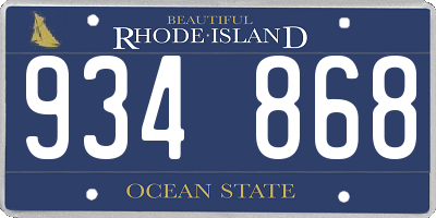 RI license plate 934868