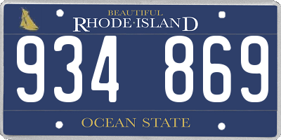RI license plate 934869