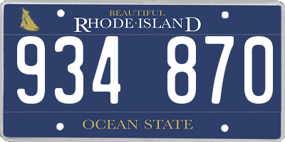 RI license plate 934870