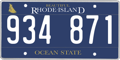 RI license plate 934871