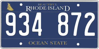 RI license plate 934872
