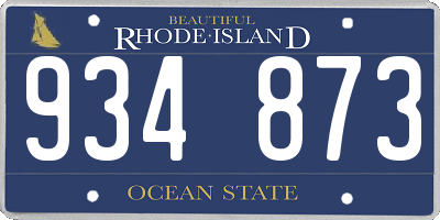 RI license plate 934873