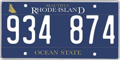 RI license plate 934874