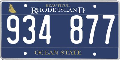 RI license plate 934877