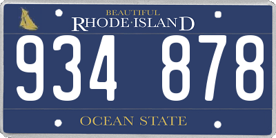 RI license plate 934878