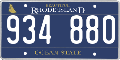 RI license plate 934880