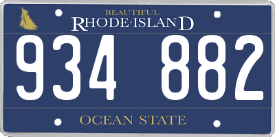 RI license plate 934882