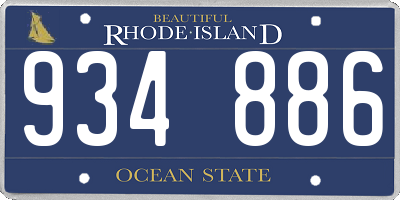 RI license plate 934886
