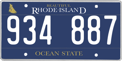 RI license plate 934887
