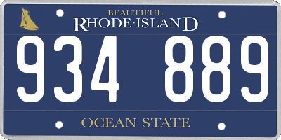RI license plate 934889