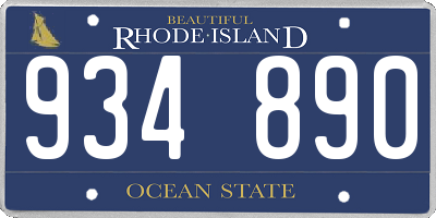 RI license plate 934890