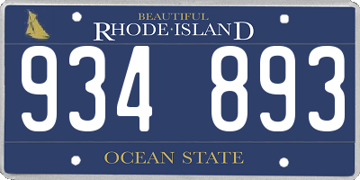 RI license plate 934893