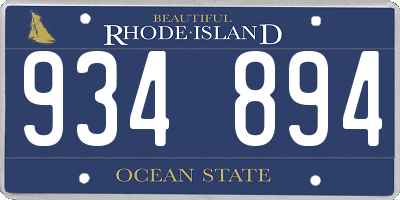 RI license plate 934894