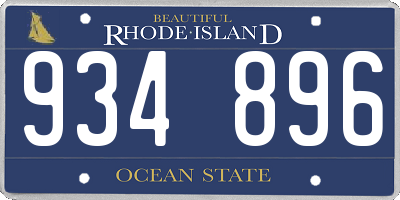 RI license plate 934896
