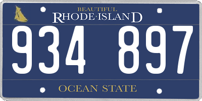 RI license plate 934897