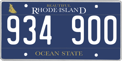 RI license plate 934900