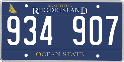 RI license plate 934907
