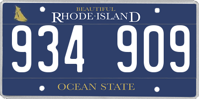 RI license plate 934909