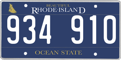 RI license plate 934910