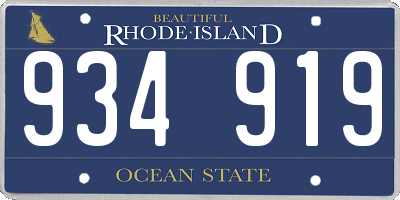 RI license plate 934919