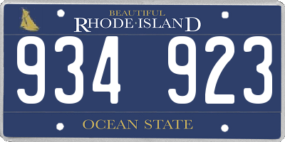 RI license plate 934923