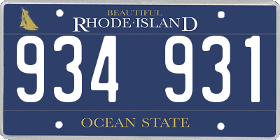 RI license plate 934931