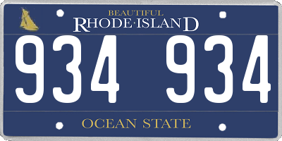 RI license plate 934934