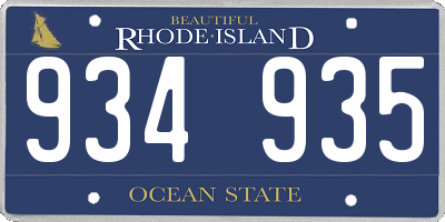 RI license plate 934935