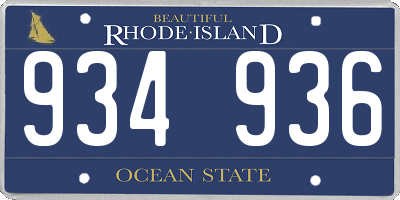 RI license plate 934936