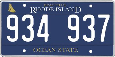 RI license plate 934937