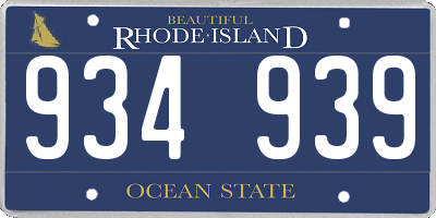RI license plate 934939
