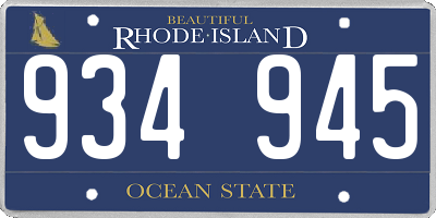 RI license plate 934945
