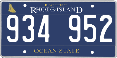 RI license plate 934952