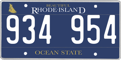 RI license plate 934954